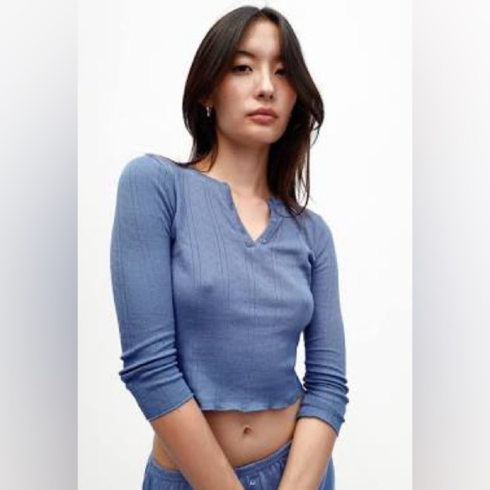 Coucou Baby Henley in French Blue XS